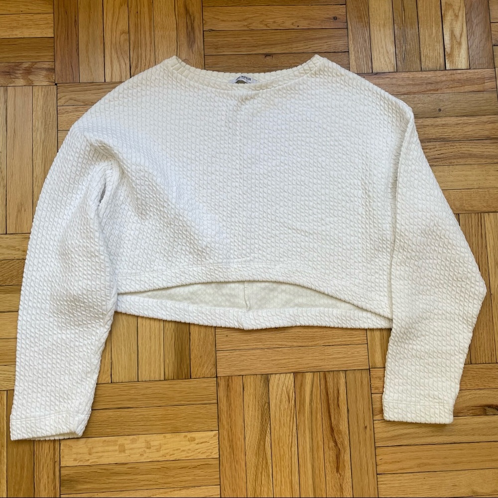 Zara Trafaluc Spring/Summer 2017 White Crop Top Size Medium